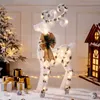 ホーム装飾アクセサリークリスマスホワイト雪だるまの子鹿Led Lights木の装飾2022年のギフト装飾品211019