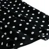 Fashion Polka Dot Girls Lange rok Floral Black Elegant Maxi Office Zipper -rokken met voering Plus Size M30241 210315