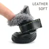 Winter Pet Dog Buty Ciepłe Buty śniegowe Wodoodporne Fur 4 Sztuk / Zestaw Małe Psy Bawełniane Non Slip XS dla Chihuahua Produkt Petasia 210910