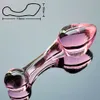 Pink Crystal butt plugs set Pyrex glass anal dildo ball bead pene falso masturbación femenina kit de juguete sexual para adultos mujeres hombres gay S0824