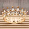 2020 새로운 패션 노란색 크리스탈 금속 신부 Tiaras 및 크라운 로얄 퀸 킹 신부 Diadem Prom 결혼식 크라운 머리 쥬얼리 X0625