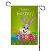 47 * 32cm New Easter Animal Garden Flag Joyeuses Pâques Lapin Oeuf Double Face Imprimer Drapeaux Bannière DIY Yard Gardens Décoration WLY BH4675