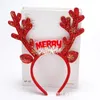 Christmas Decorations Glitter Elk Antlers Headbands For Home Noel Party Ornaments 2021 Year Hair Accessories