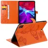 Schokbestendige tablethoes voor iPad 10.2 Mini 6/5/4 AUR 3/2/1 PRO 11/10.5/9.7 inch 3D Butterfly Emblossing PU lederen Flip Standstand met kaarten slots