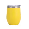 Mugs ZL0388 12OZ Eggshell Shape Thermos U Type Reusable Tumblers Stainless Steel Cups Vacuum Insulated Water Bottle Thermal Sublimation Big Belly Drink Cup