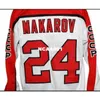 Real 001 real Full ricamo 24 Nome personalizzato Russia CCCP Retro New White Makarov Retro Hockey Jersey o personalizzato qualsiasi nome o numb6067710