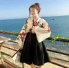 Kimono Sakura Menina Estilo Japonês Cópia Floral Vestido Vintage Mulher Oriental Camélia Amor Traje Haori Yukata Roupas Asiáticas