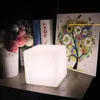 2022 nuovi mobili da giardino impermeabile incandescente sgabello cubo telecomando sedia PE plastica LED RGB Wireless El decorazione lampade da prato