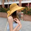 Szerokie brzegowe czapki Summer Multi Colour Bow Sun Women UV Protection Hat Caps Beach Caps for Female Outdoor Visor Travel Bonnet223b