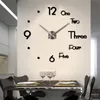 جديد ساعة الحائط كوارتز ساعة الحديثة تصميم كبير ساعات ديكور أوروبا أكريليك ملصقات غرفة المعيشة آلية 210310