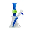 Heady Glass Water Bongs Ball Shape Bong Right Perc DAB Rig Rig Rigrör 14mm Joint Rökning Rör N Hål Perc Rig Oljebägare Bowl Partihandel