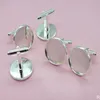 300PCS ufflink Settings Trays (Silver Plated) Copper French Blanks Sets Cufflinks backs for Cabochons