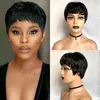 Short Human Hair Wigs Pixie Cut Wigs For Black Women With Bangs 4 Inch Brazilian glueless full lace front and Baby Hairs Africans 299R