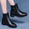 Cotton Thicken Plush Plus Winter Boots High Quality Genuine Leather Wool Elegant Fashion Thick Hee H 264