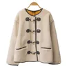 Kvinnors Jackor Pirat Hippie Chic Button Grafisk Jacka Kvinna Höst Vinterrund Nackfickor Coat Femme Casual Vintage Classic Ytterkläder