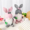 Gnomo festivo de Pascua, decoraciones de conejito de peluche, muñecas hechas a mano, regalos para niños, elfo de primavera, adornos para el hogar y la sala de estar XBJK22029194201