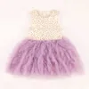 Bébé fille Tutu robe Costume pour enfants sans manches baptême Tulle paillettes fête de mariage princesse enfant en bas âge vêtements 210303