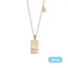 12 Collana zodiacale Catena clavicola in oro Pendenti Leone Cancro Fascino segno zodiacale Girocollo Astrologia Collane per gioielli moda donna