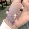 Beaded Strands Arrival Love Heart Natural Freshwater Pearls Purple Crystal Stones Bracelets For Women Female Fashion Jewelry YBR493 Fawn22