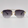 Vintage Brand Designer Sunglass Men Retro Framless Sun Glasses High Quality Eye Frames Womens Fashion Metal Rimless Eyewear Gold Frame 139