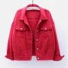 Luxury Denim Jacket and Coats for Women Jeans yellow white loose outerwear Autumn Candy Color Casual Short Jean Jackets Chaqueta M2627549