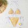 Traje de baño Swim Full Slanted Letter Bikini Set Mujeres Traje de baño a rayas Trajes de baño rápidos Sexy187n