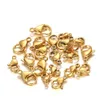 Cierres de acero inoxidable, anillos de salto con cierre de langosta de color dorado para pulsera, collar, cadenas, fabricación de hallazgos de joyería