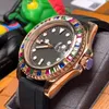 40mm Candy Color Diamond Dial Mens Watch Automatic Mechanical Wristwatches foe Ladies Male Rubber Strap AAA+ Quality