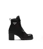 2023 Designers Women Ankle Boots Borsted Leather and Nylon Laced Booties Leather Biker Boot Size US 4-10