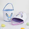 Easter Party Eggs Hunt Baskets Spring Easter Canvas Bunny Basket Egg Bags for Kids