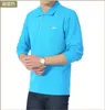 polo Shirts Crocodile men's Long sleeve shirt High Quality Solid color Men Polos Embroidery tops