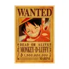 Wandaufkleber, One Piece, klassisches Anime-Vintage-Poster, Ruffy Zoro Wanted, Raumdekoration, Kunst, Kraftpapier