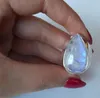 Wedding Rings Bohemia Vintage Huge Moonstone Silver Ring For Women Design Punk Water Drop Stone Party Boho Jewelry