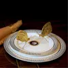 Creativo decorativo artigianato in metallo rame oro formica farfalla ornamento fatto a mano per la casa decorazione di arte moderna accessori 210811