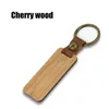 3mm trä keychain för nycklar PU Läder Keychain för kvinnor Blank nyckelring för biltillbehör grossist mode smycken trend present G1019