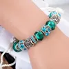 Charm Bracelets Blue Murano Glasss Beads Snake Chain Bracelet Fit Original DIY Brand For Women Gift Jewelry