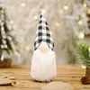 Christmas Faceless Gnome Handmade Black and White Plaid Forest Old Man Doll Xtmas Tiered Tray Decorations XBJK2110
