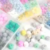 Tyry.Hu 200Pcs Food Grade Silicone Beads Round 12-19mm Nursing Bead Teething For Baby Teethers Necklace DIY Accessories 211106