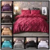 Housse de couette noire de luxe Pinche plissée de literie set Queen King Size 3pcs Lit Linn Ensemble de casse-coulle