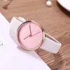 Wristwatches Ladies Watch Luxury Color Dial Crystal Minimalist Surface Very Thin Belt Quartz Gift Irregular Pointer