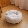 Kennels & Pens Thick Cutton Round Pet Dog Bed Super Soft Long Plush Pets Cat Mat Cats Nest Winter Warm Sleeping Dogs Kennel Sofa