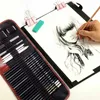 Tiptop 29pcs描画スケッチセットチャコールペンシル消しゴムアートクラフト絵画スケッチキットアーティストの鉛筆イヤーズ描画用品Y200709