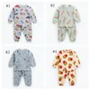 Babykleding sets cartoon gedrukt jongen tops broek 2 stks set lange mouwen meisjes pyjama pak boutique baby kleding 4 designs DW6456