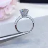 Bruiloft diamantringen 100% d kleur moissaniet voor vrouwen 1ct 2ct 3ct met certificaat Kenn22