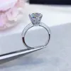 Ringos de diamante de casamento 100% D Moissanite de cor para mulheres 1CT 2CT 3CT com certificado Kenn22