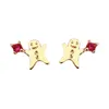 Hoop Huggie Fashion Love Gingerbread Man Boucles d'oreilles pour femme, bijoux pour filles, cadeaux de Noël