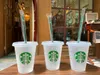 Starbucks Zeemeermin Goddess 16oz / 473ml Plastic Mokken Tuimelaar Herbruikbare Stro Melk Thee Koudwater Cups 50pcs