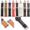 Modemärke L Designer klockarmband Remmar för Apple Watch 8 7 6 5 4 3 2 Remmar Ersättningsurband Läder Vita fyrkantiga band iWatch Series 49mm 45mm 41mm 38/40/42/44MM