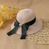 Caps & Hats Summer Korean Fashion Ribbon Bow Women's Straw Visor Hat Seaside Holiday Sun Protection And Shading Foldable Beach Women