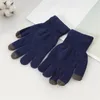 Rękawice bez palców Dreenbow Kobiety Mężczyźni Dzianiny Ciepła Wełna Moda Full Finger Twist Winter Dotykowy ekran Czarny Szary Czerwony Niebieski, 1 Para